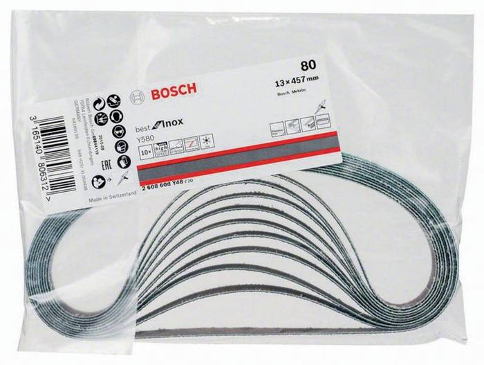 Schleifband Y580 Best for Inox B.13mm L.457mm Körnung 80 BOSCH