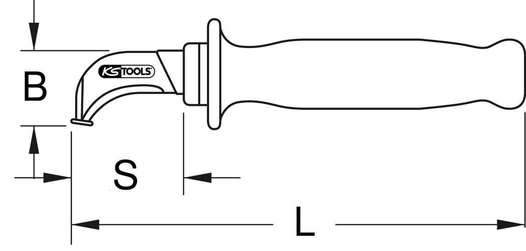 KS Tools 117.1331 Kabelmesser mit Schutzisolierung und Hakenklinge, 200mm