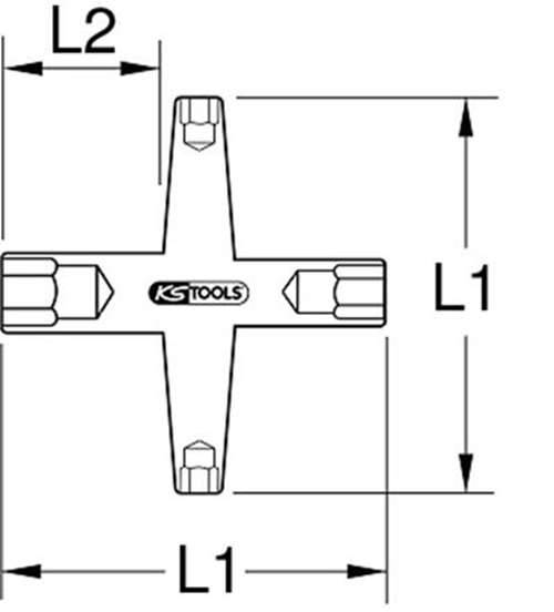 KS Tools 117.1720 Kreuzschlüssel mit Schutzisolierung, 10x13x14x17mm