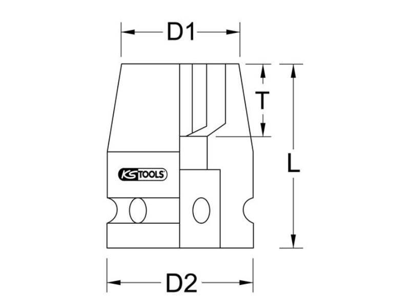 KS Tools 515.1333 3/4'' Sechskant-Kraft-Stecknuss, kurz, 33mm