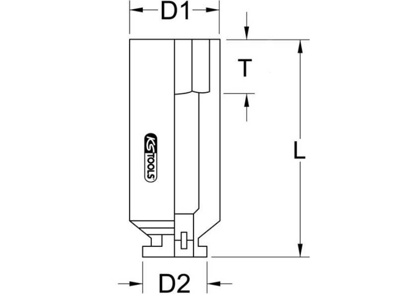 KS Tools 515.1431 3/4'' Sechskant-Kraft-Stecknuss, lang, 31mm