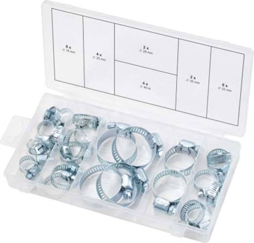 KS Tools 970.0070 Sortiment Schlauchschellen, Ø 16-40mm, 26-tlg.