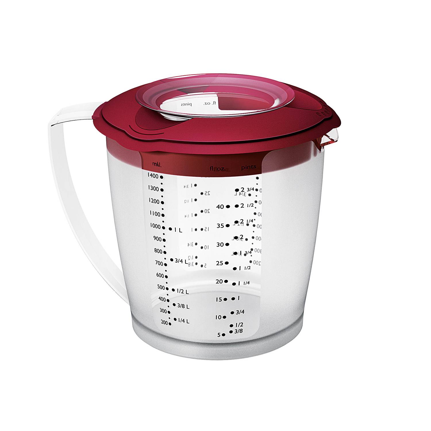 Westmark 3105 227R Rührbecher 1,4ltr. Helena, rot/transparent