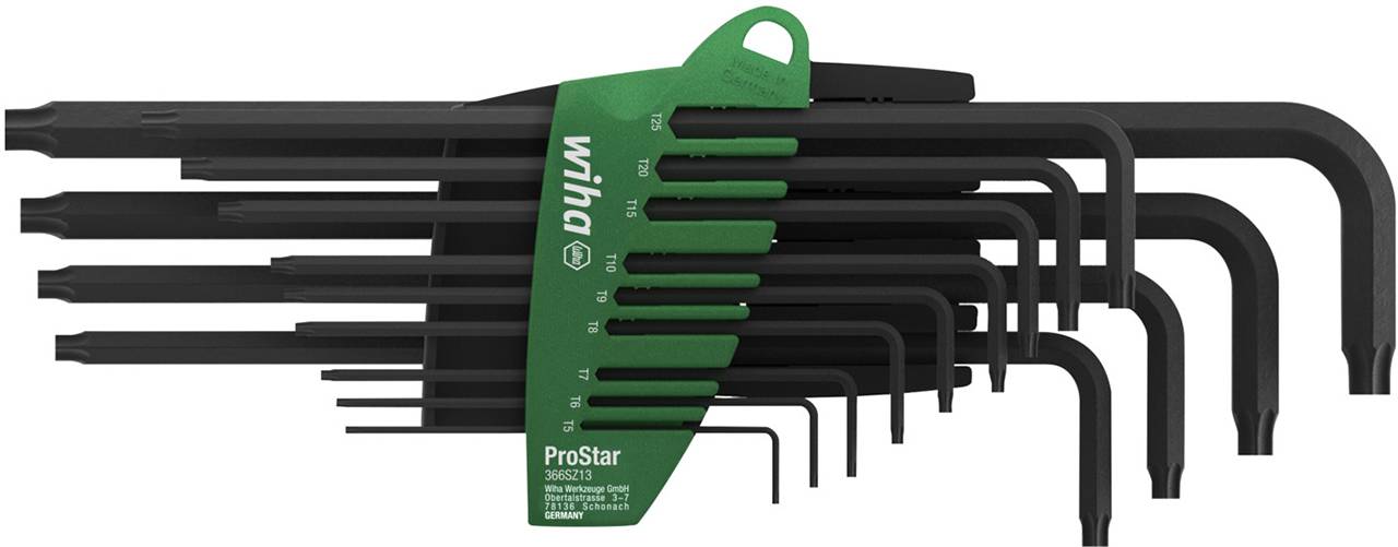 Stiftschlüssel Set im ProStar Halter TORX® 14-tlg. schwarzoxidiert (24312)