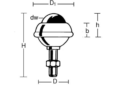Kugelrollen Tragfähigkeit 55 kg E39.027
