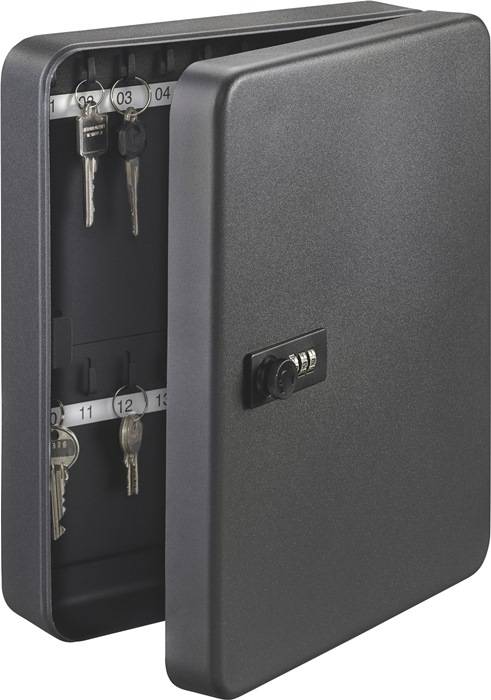 Schlüsselbox KC H300xB240xT60mm schwarz Stahlbl.Anz.Hak.36 St.