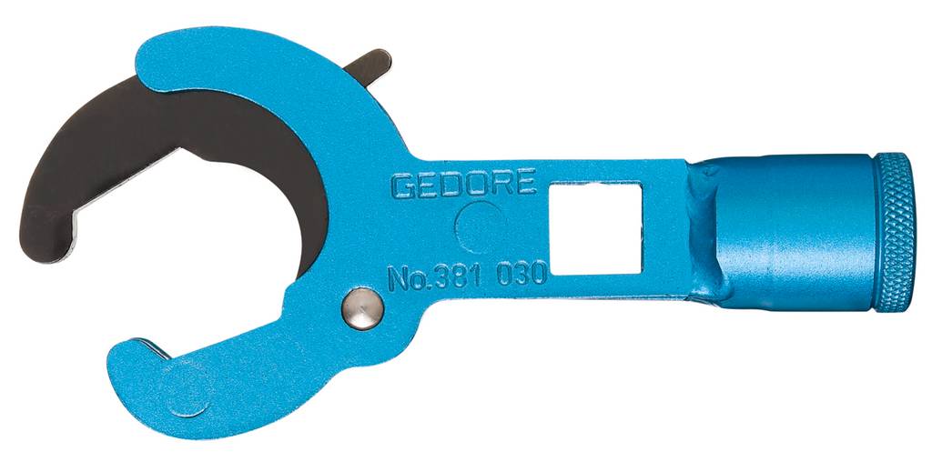 GEDORE Hahnblockschlüssel, 1/2", für Euro-Konus-Hahnblöcke mit Nocken-/Sechskantverschraubung, flach