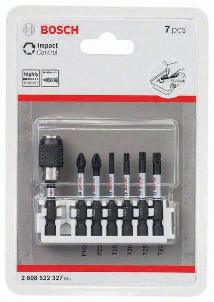 Schrauberbit-Set Impact Control 7tlg. L.50mm PH2/PZ2/T15/T20/T25/T30 Bosch