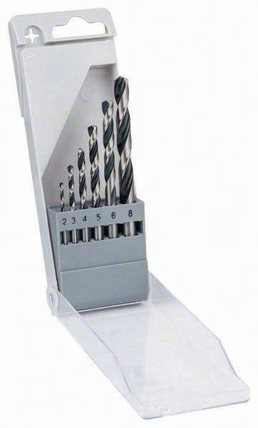 Metallspiralbohrer PointTeQ DIN388 6tlg.Arbeits-L.24-75mm D.2-8mm HSS Typ N