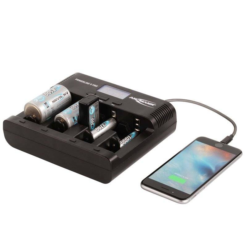 Ansmann Powerline 5 Pro Universal LCD Schnell-Ladegerät mit Kapazitätsanzeige