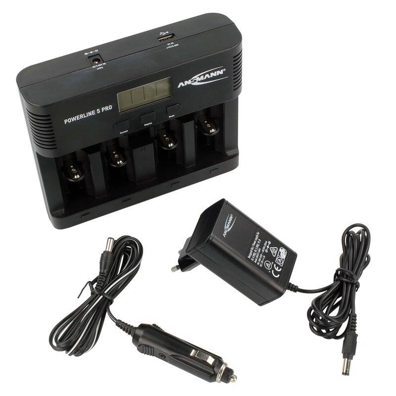 Ansmann Powerline 5 Pro Universal LCD Schnell-Ladegerät mit Kapazitätsanzeige