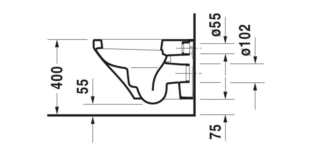 Duravit Wand-WC DURASTYLE tief, 370x540mm weiß weiß