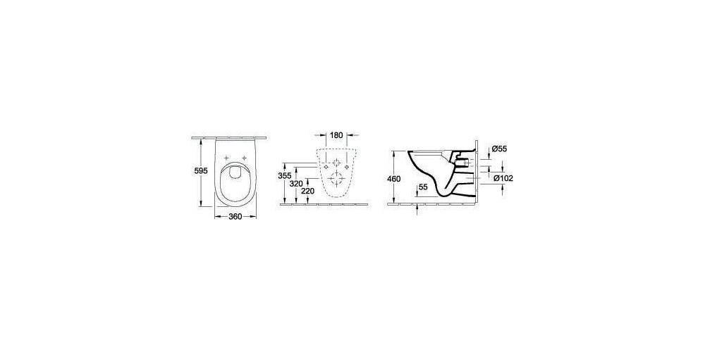 Villeroy & Boch V&B Wand-WC ViCare ti. 360x595mm spülrandl
