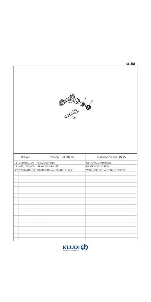 Kludi Rohbau-Set DN 15