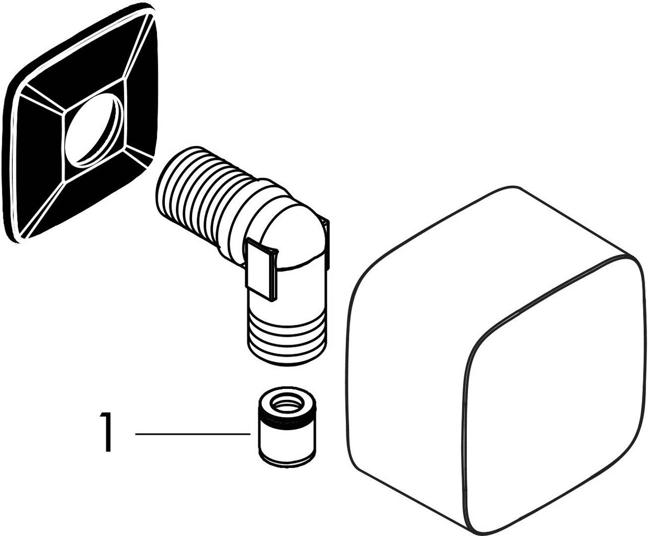 Hansgrohe Schlauchanschluss Fixfit E DN15 mit Rückflussverhinderer und Kunststoff-Anschlusswinkel, Chrom