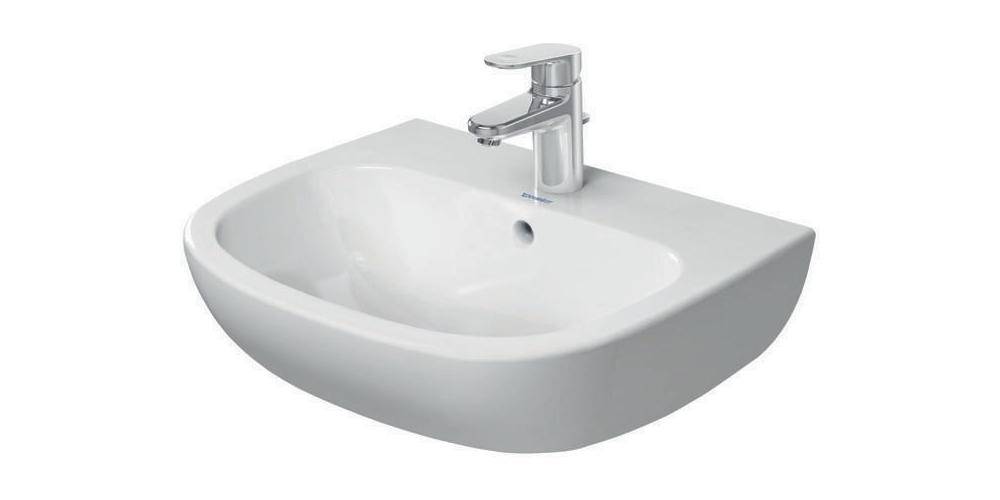Duravit Waschtisch D-CODE m ÜL HLB 1 Hahnloch 550x430mm weiß 550 x