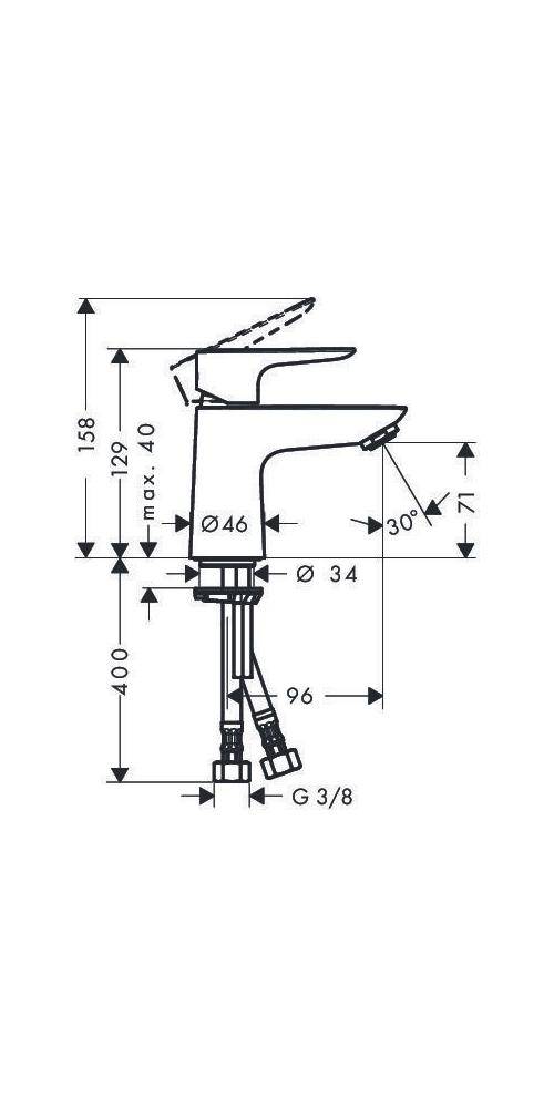 hansgrohe HG Einhebel-Waschtischmischer 80 TALIS E DN 15 ohne