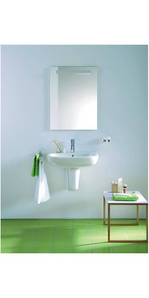 Duravit Waschtisch D-CODE m ÜL HLB 1 Hahnloch 600x460mm weiß 600 x