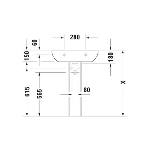 Duravit Waschtisch D-CODE m ÜL HLB 1 Hahnloch 600x460mm weiß 600 x Duravit Waschtisch D-CODE m ÜL HLB 1 Hahnloch 600x460mm weiß 600 x