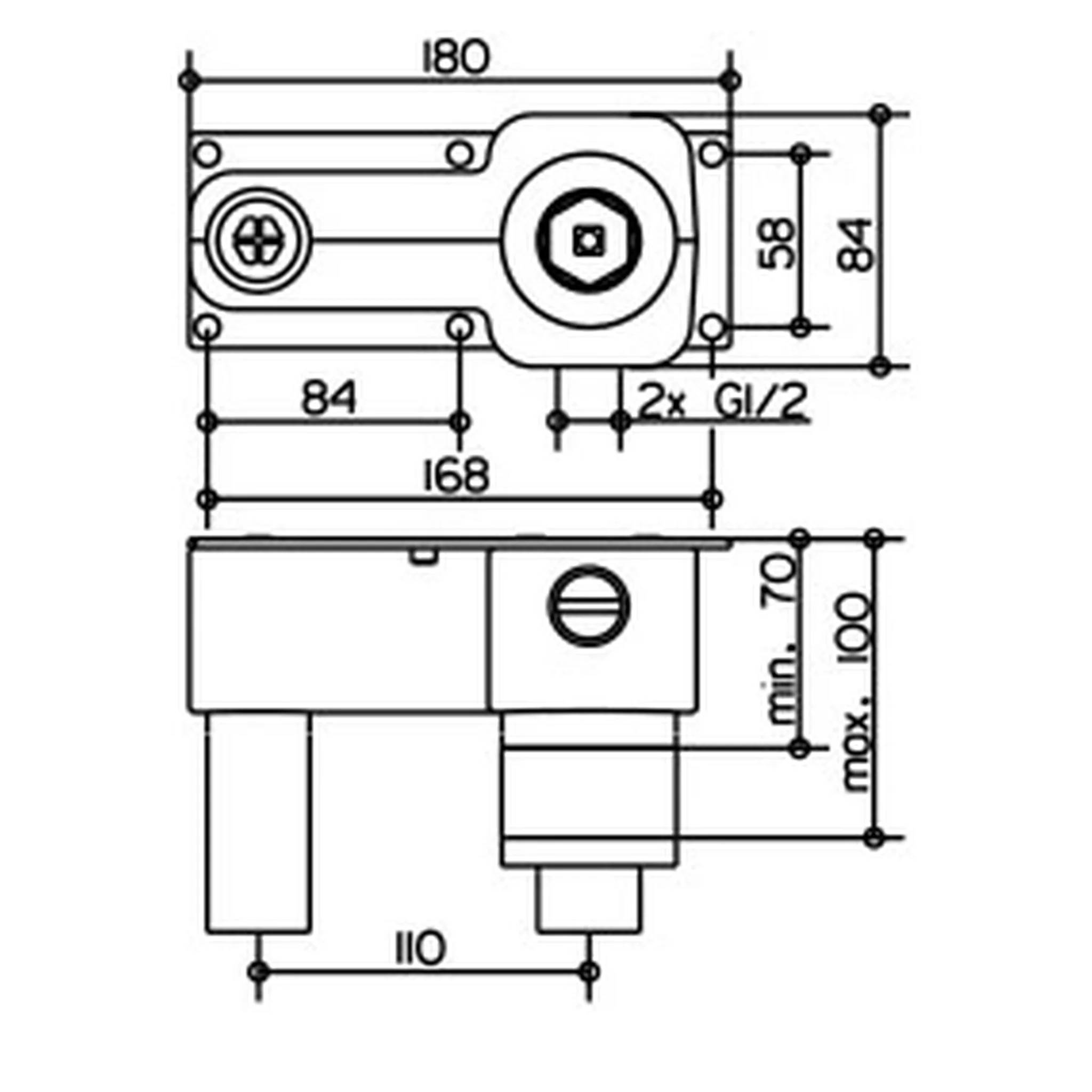 Keuco Grundkörper Armaturenzubehör, Einhebel-Waschtischmischer, Unterputz, 2 Loch, Modelle 51116/51516/59016, 1 Stk.