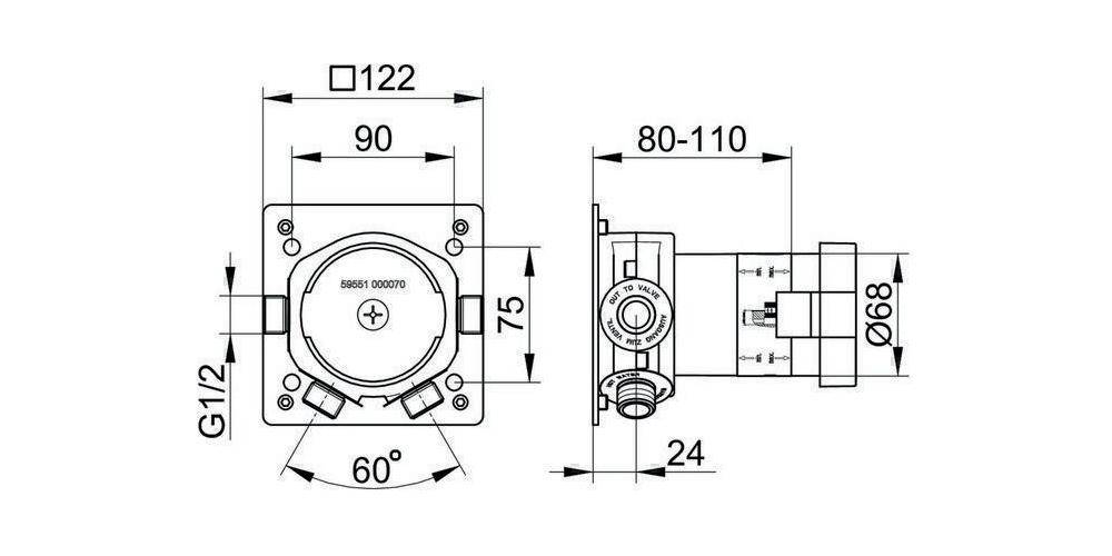 KEUCO Grundkörper für IXMO Einhebelmischer