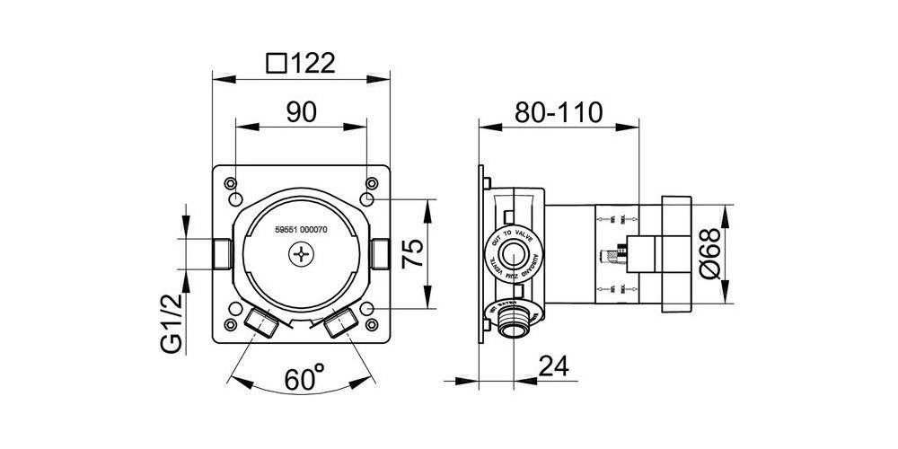 KEUCO Grundkörper für IXMO Einhebelmischer