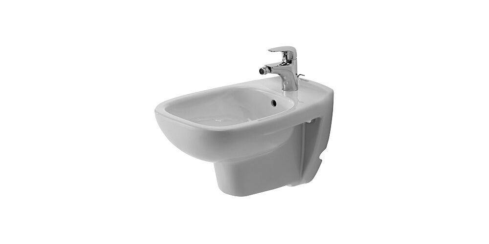 Duravit Wand-Bidet D-CODE m ÜL HLB 355x545mm 1 Hahnloch weiß weiß