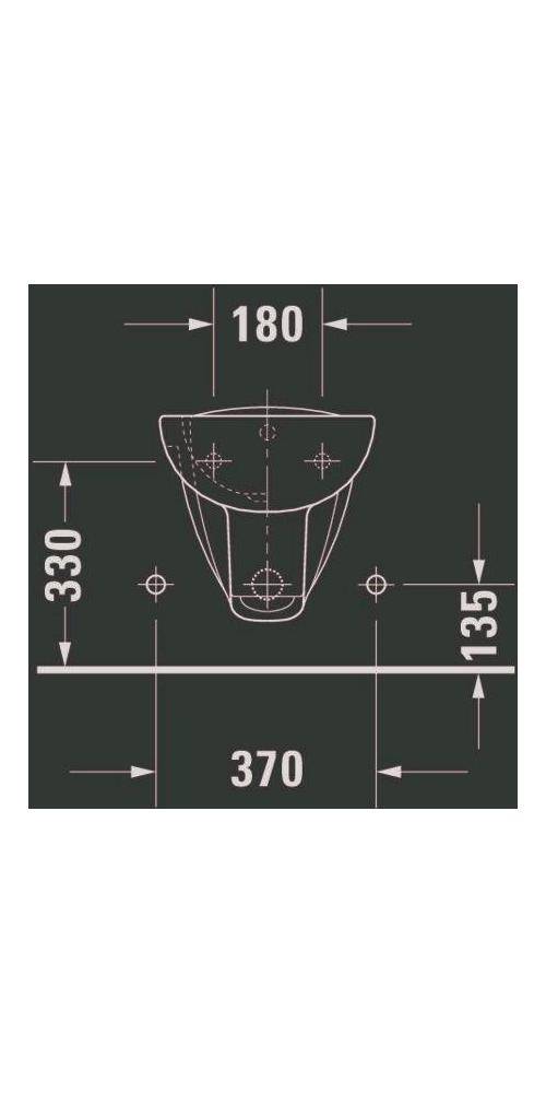 Duravit Wand-Bidet D-CODE m ÜL HLB 355x545mm 1 Hahnloch weiß weiß