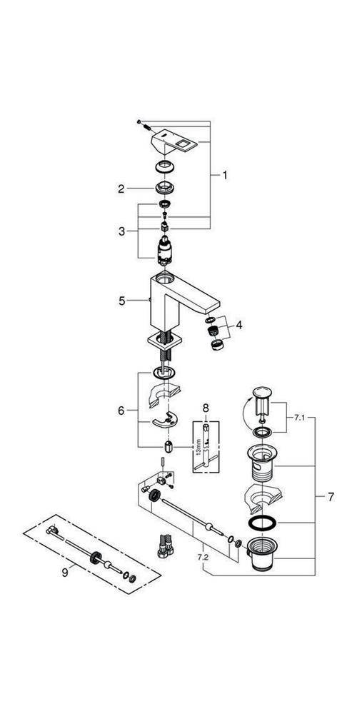 GROHE EH-WTbatt EUROCUBE 1/2Zoll M-Size ZAG chr