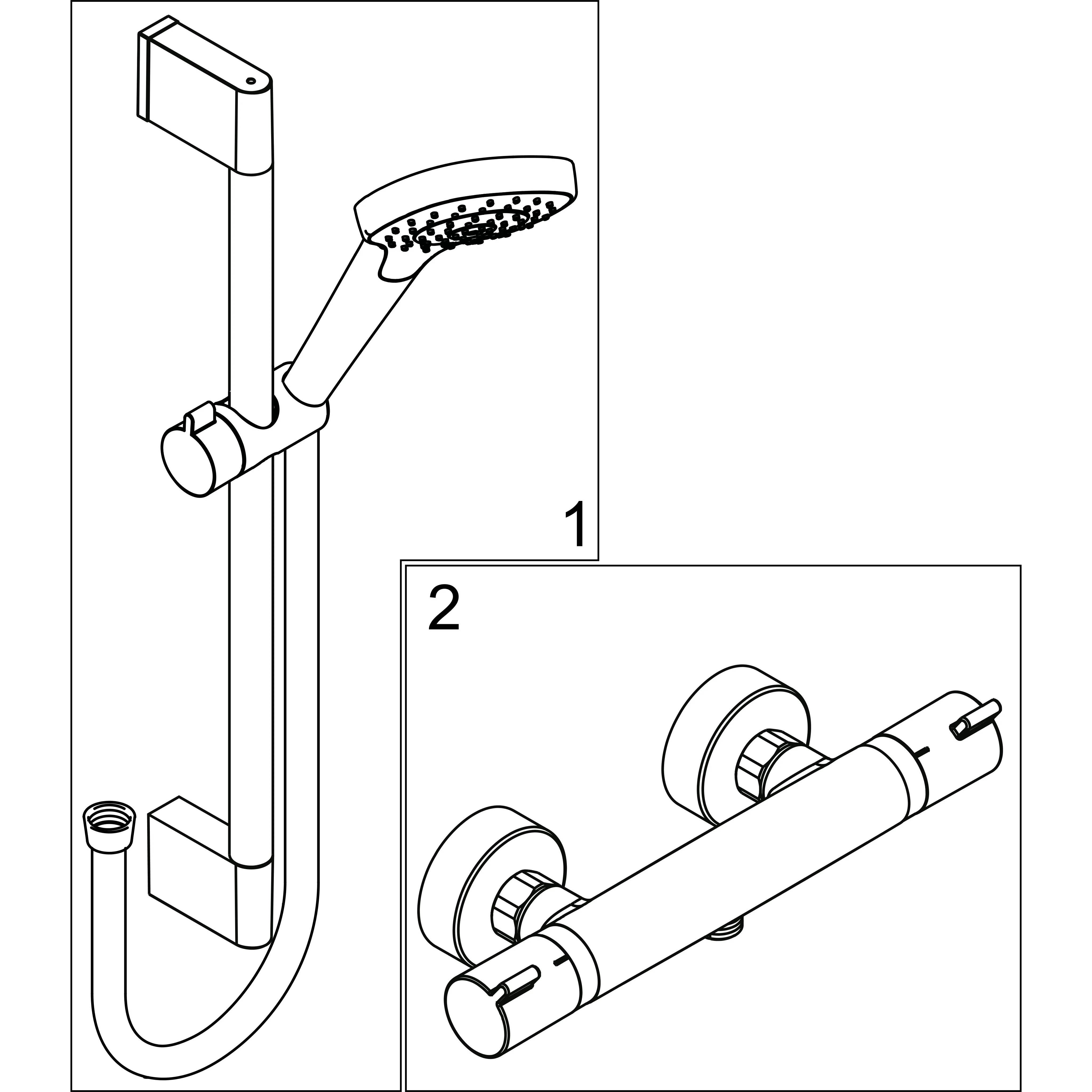 hansgrohe Croma Select E Vario Combi Set 900mm, weiß/chrom, 1 Stk.