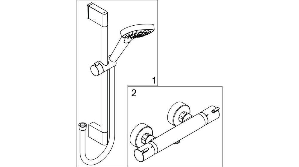 hansgrohe HG Brausekombi CROMA SELECT E VARIO Shower Set 900mm