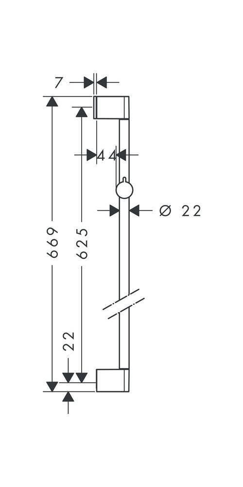 hansgrohe HG Brausestange UNICA´ CROMA ohne Brauseschlauch 650mm chrom