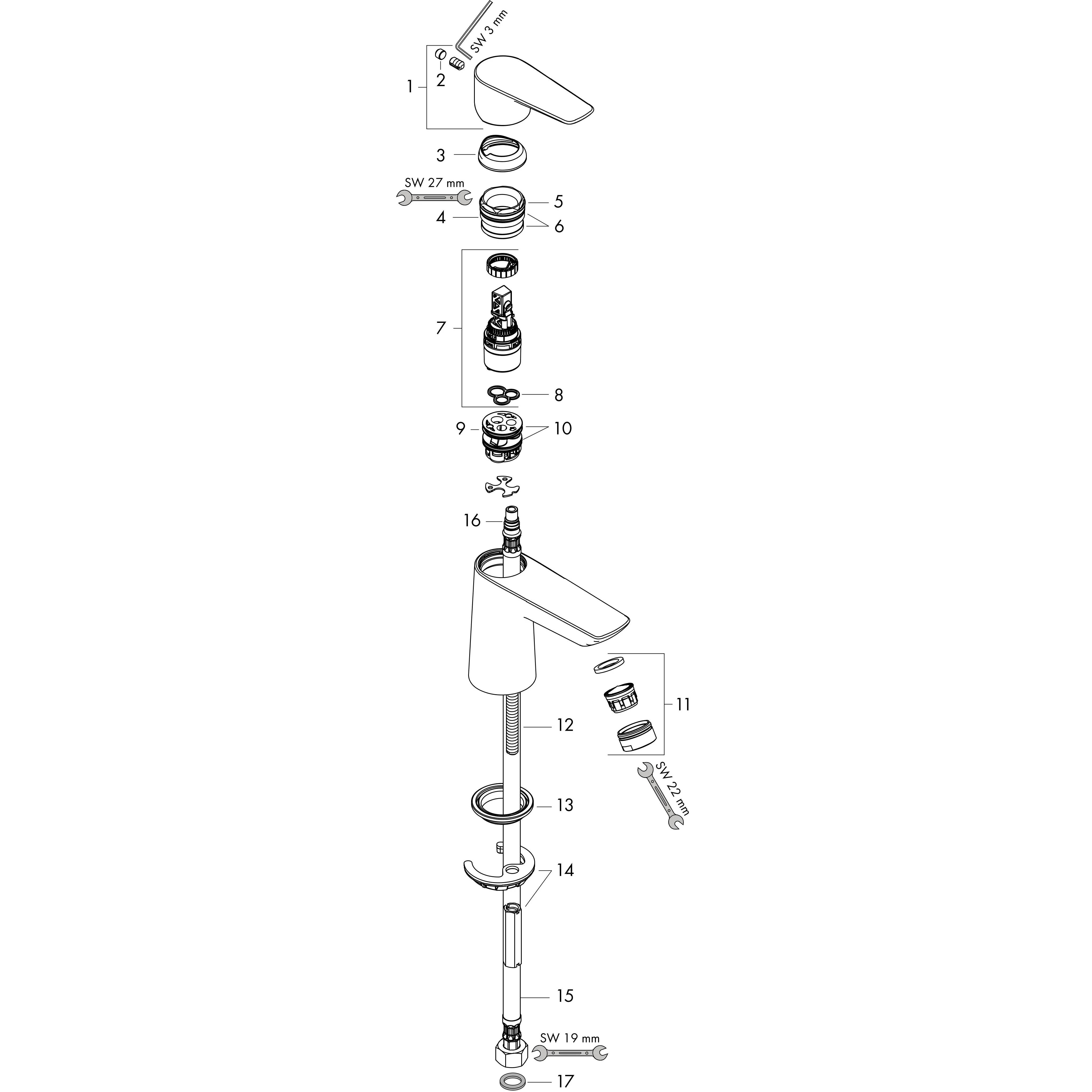 hansgrohe Talis E Standventil ohne Ablaufgarnitur, chrom, 1 Stk.