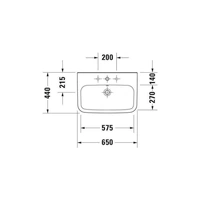 Duravit Waschtisch DURASTYLE m ÜL HLB 650x440mm 1 Hahnloch weiß weiß Duravit Waschtisch DURASTYLE m ÜL HLB 650x440mm 1 Hahnloch weiß weiß