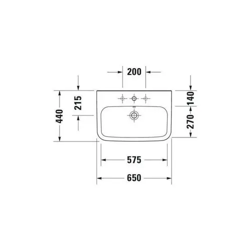 Duravit Waschtisch DURASTYLE m ÜL HLB 650x440mm 1 Hahnloch weiß weiß Duravit Waschtisch DURASTYLE m ÜL HLB 650x440mm 1 Hahnloch weiß weiß