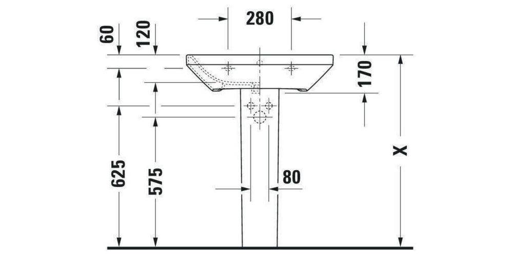 Duravit Waschtisch DURASTYLE m ÜL HLB 650x440mm 1 Hahnloch weiß weiß