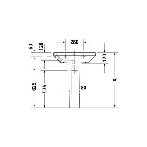 Duravit Waschtisch DURASTYLE m ÜL HLB 650x440mm 1 Hahnloch weiß weiß Duravit Waschtisch DURASTYLE m ÜL HLB 650x440mm 1 Hahnloch weiß weiß
