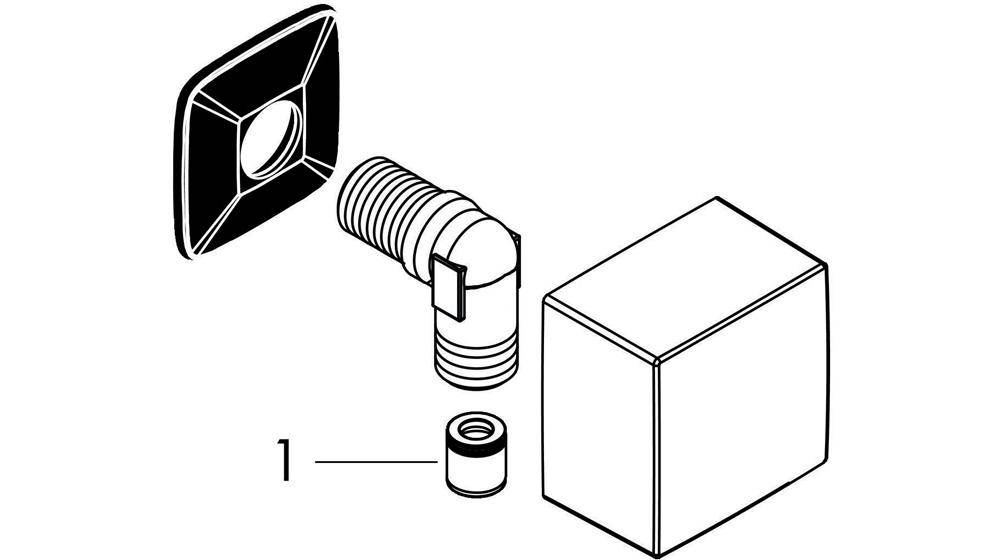 hansgrohe HG Schlauchanschluss FIXFIT SQUARE mit Rückflussverhinderer