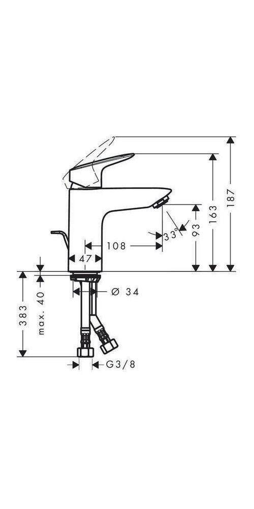 hansgrohe HG Einhebel-Waschtischmischer 100 LOGIS DN 15 m M AG und
