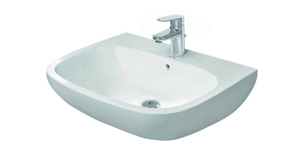 Duravit Waschtisch D-CODE m ÜL HLB 1 Hahnloch 650x500mm weiß 650 x
