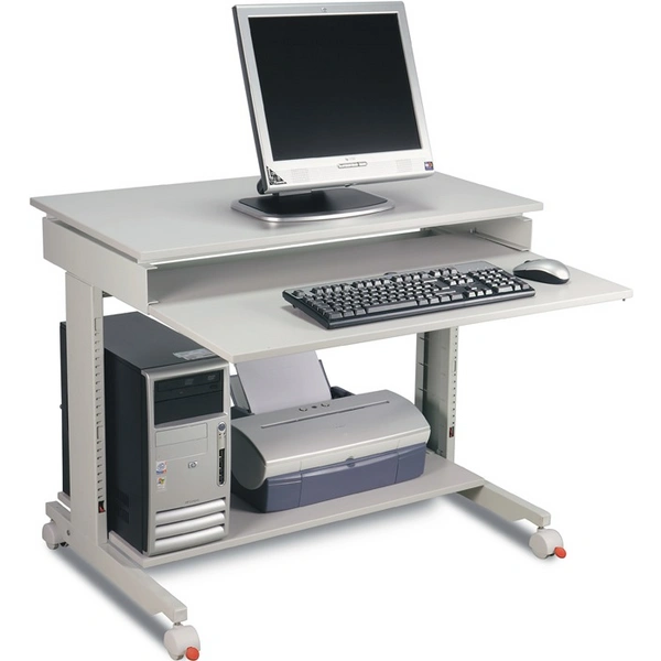 PC-Arbeitstisch H720-1100xB900xT500mm lichtgrau fahrbar PC-Arbeitstisch H720-1100xB900xT500mm lichtgrau fahrbar