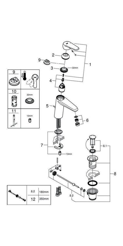 GROHE Einhand-Waschtischbatterie EURODISC COSMOPOLITAN 1/2Zoll M-Size