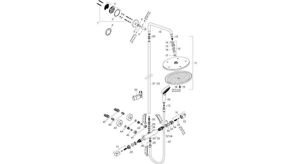 hansgrohe HG Showerpipe CROMA SELECT 280 AIR 1JET DN 15 chrom