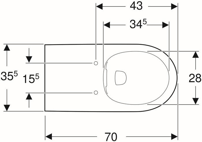 Geberit Wand-Tiefspül-WC RENOVA COMFORT Rimfree weiß