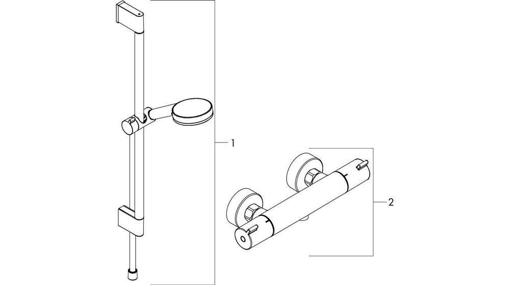 hansgrohe HG Br.set CROMETTA ECOSTAT 1001 CL COMBI Brausestange 900mm