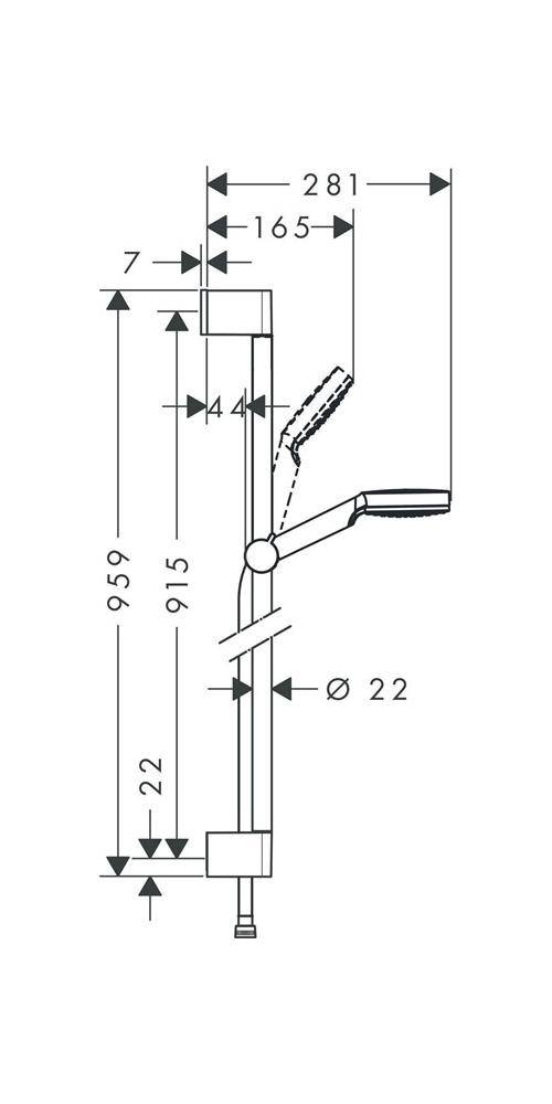 hansgrohe HG Brauseset CROMETTA 1JET Unica´ Croma Bsta 900mm