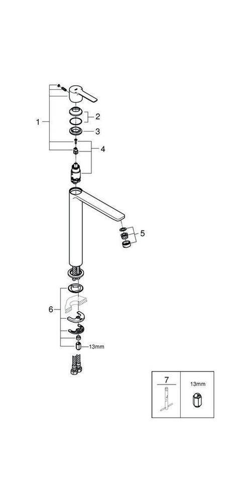 GROHE Einhand-Waschtischbatterie LINEARE 1/2Zoll XL-Size chr