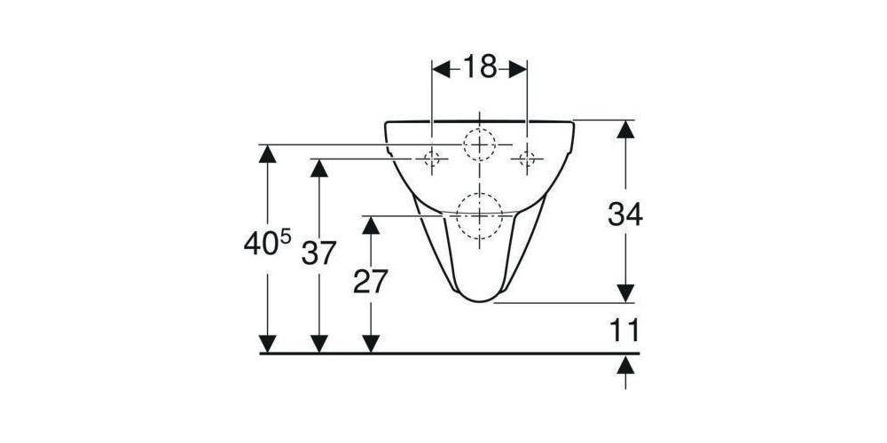 Geberit Wand-Tiefspül-WC RENOVA COMFORT mit Spülrand weiß