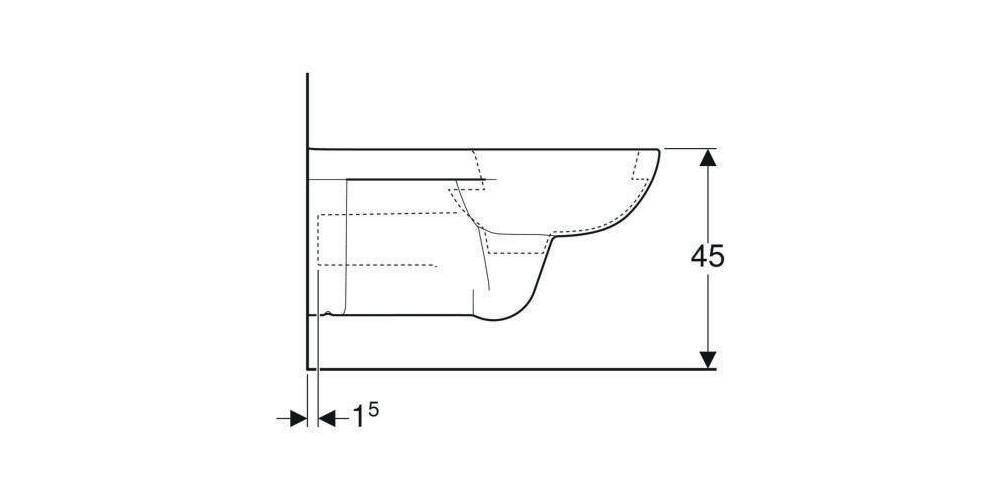 Geberit Wand-Tiefspül-WC RENOVA COMFORT mit Spülrand weiß