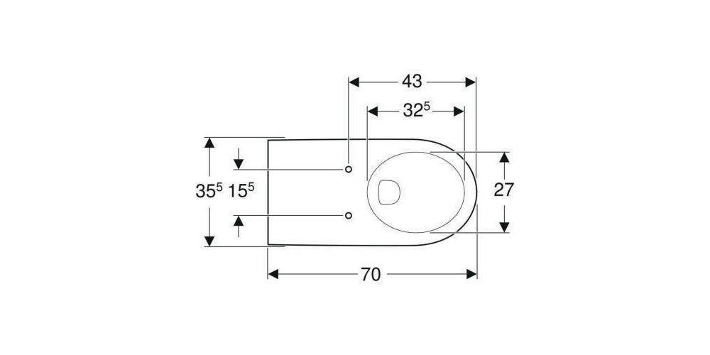 Geberit Wand-Tiefspül-WC RENOVA COMFORT mit Spülrand weiß